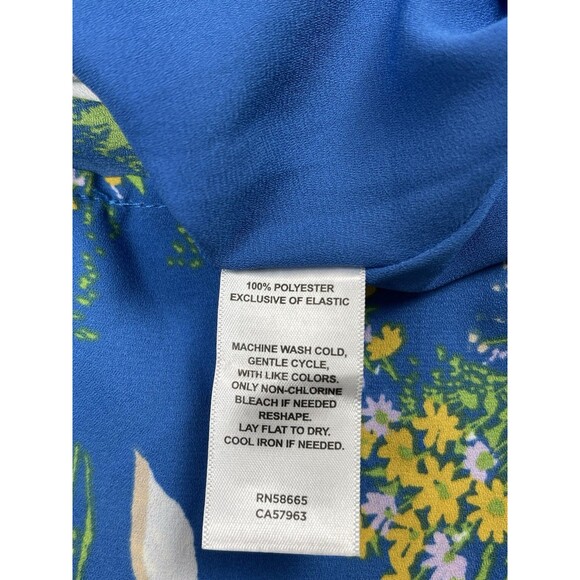 Halogen Women's Maxi Dress Plus Size 2X Blue Floral Faux Wrap Sleeveless V Neck - Picture 11 of 11